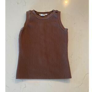 Happily Grey Brown Ribbed Tank Top Size Women's XS